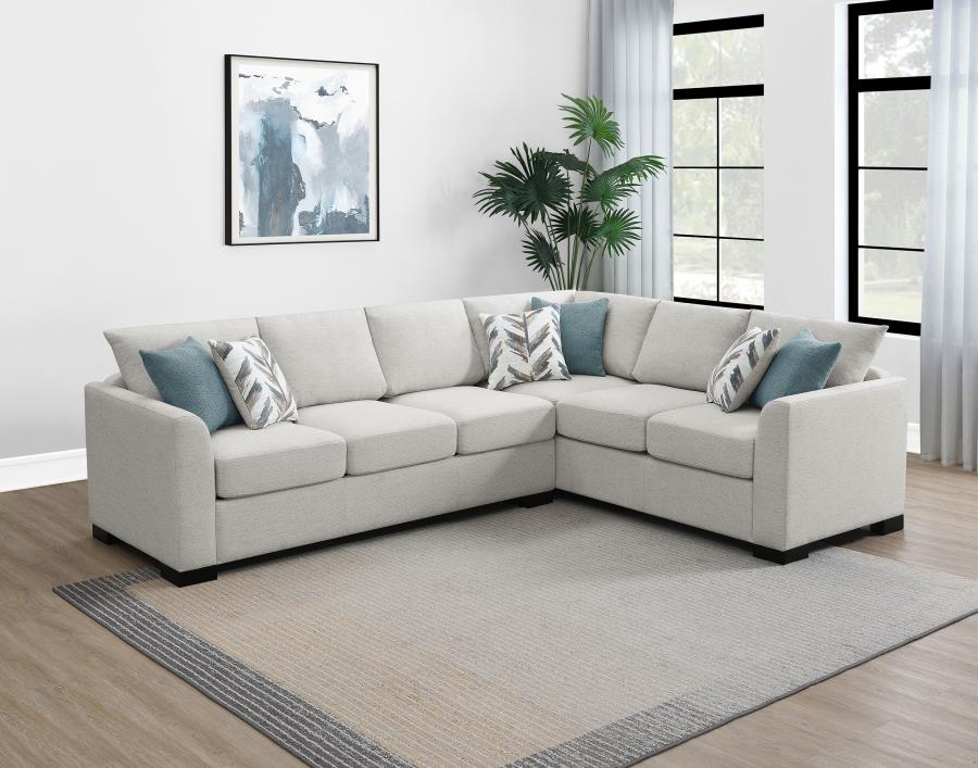 Ashford Chenille Upholstered Sleeper Sectional Sofa Greige-4