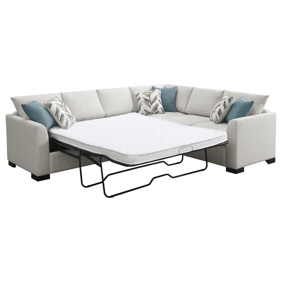 Ashford Chenille Upholstered Sleeper Sectional Sofa Greige-5