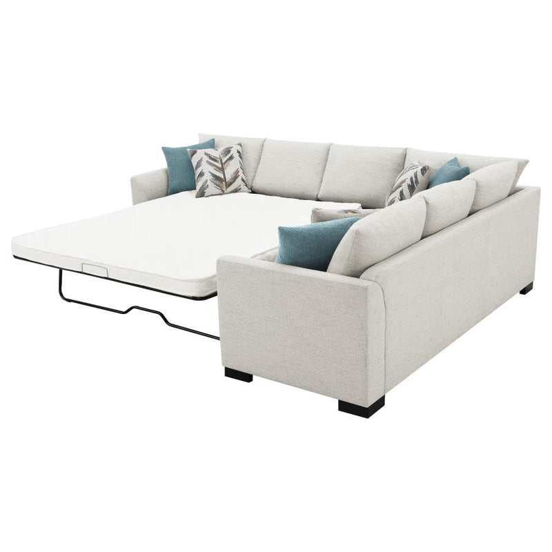 Ashford Chenille Upholstered Sleeper Sectional Sofa Greige-zoom-
