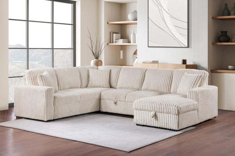Devonshire Sleeper Sectional Sofa Storage Chaise Camel-zoom-