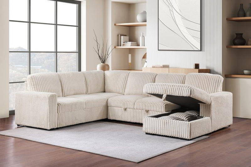 Devonshire Sleeper Sectional Sofa Storage Chaise Camel-zoom-