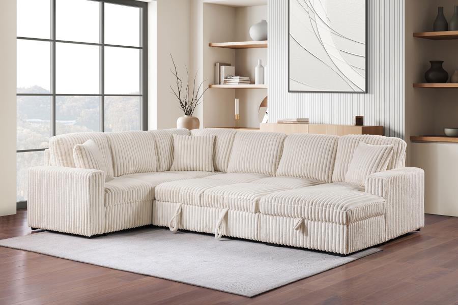 Devonshire Sleeper Sectional Sofa Storage Chaise Camel-4