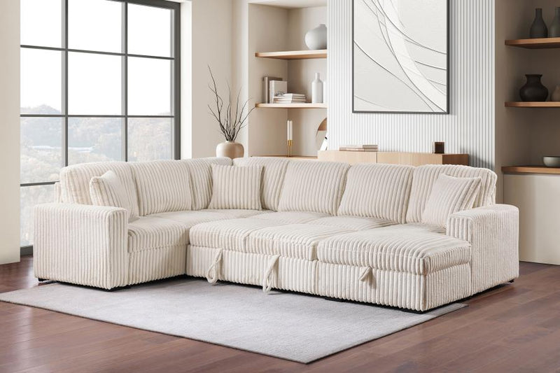 Devonshire Sleeper Sectional Sofa Storage Chaise Camel-zoom-