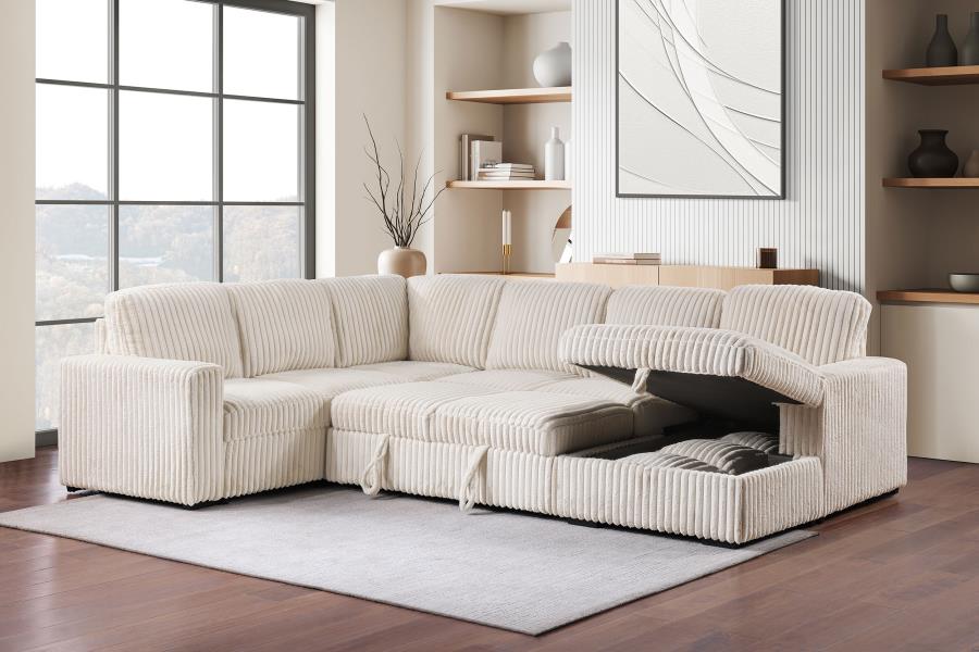 Devonshire Sleeper Sectional Sofa Storage Chaise Camel-5