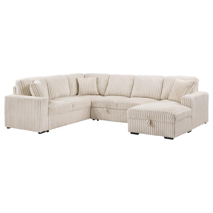 Devonshire Sleeper Sectional Sofa Storage Chaise Camel-1