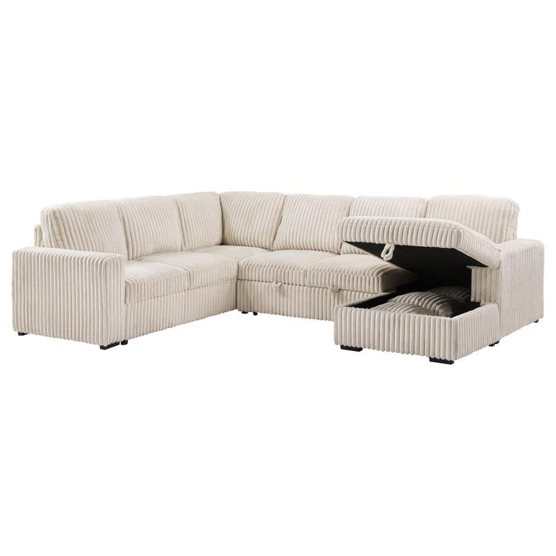 Devonshire Sleeper Sectional Sofa Storage Chaise Camel-zoom-