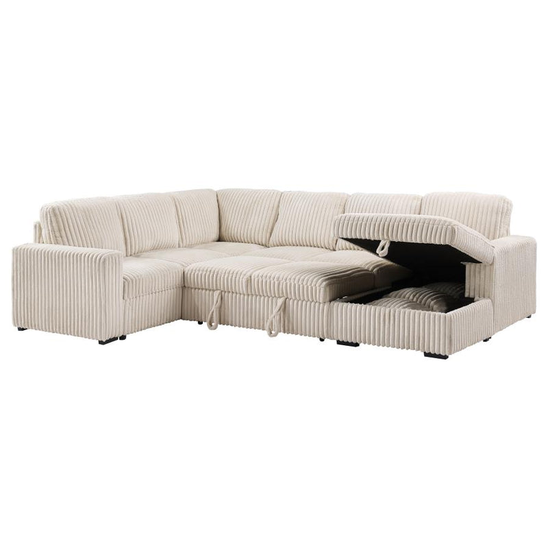 Devonshire Sleeper Sectional Sofa Storage Chaise Camel-zoom-