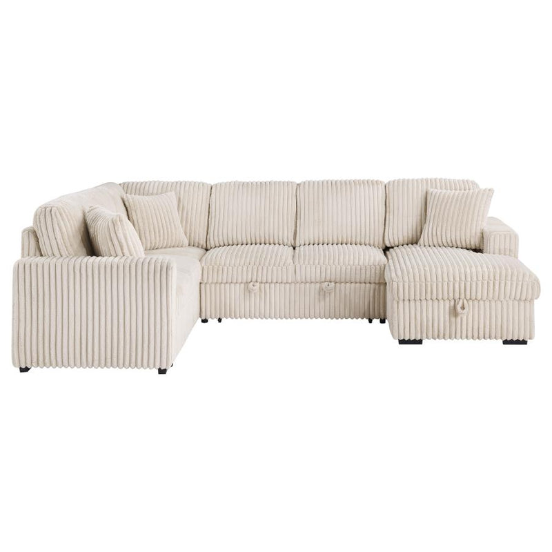 Devonshire Sleeper Sectional Sofa Storage Chaise Camel-zoom-