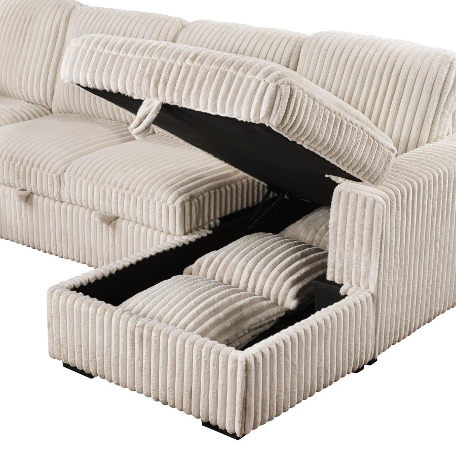 Devonshire Sleeper Sectional Sofa Storage Chaise Camel-16