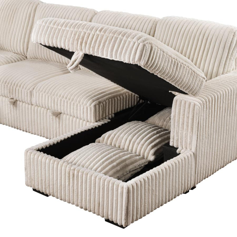 Devonshire Sleeper Sectional Sofa Storage Chaise Camel-zoom-