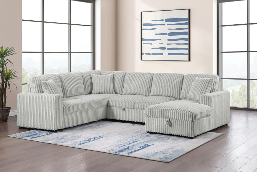 Devonshire Sleeper Sectional Sofa Storage Chaise Grey-zoom-2
