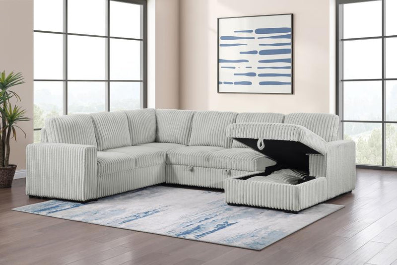 Devonshire Sleeper Sectional Sofa Storage Chaise Grey-zoom-