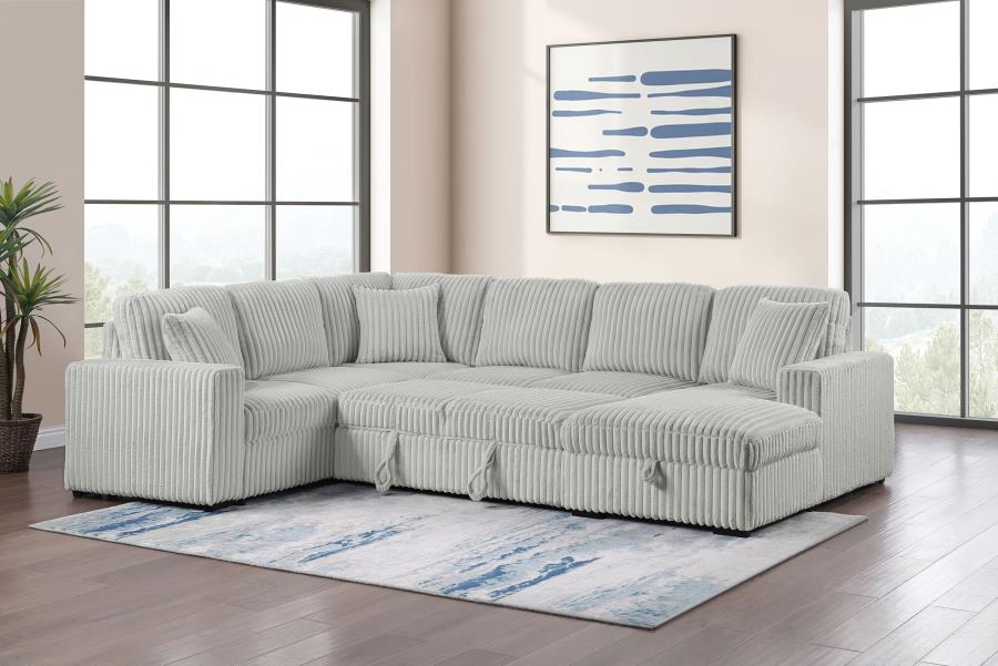 Devonshire Sleeper Sectional Sofa Storage Chaise Grey-zoom-4