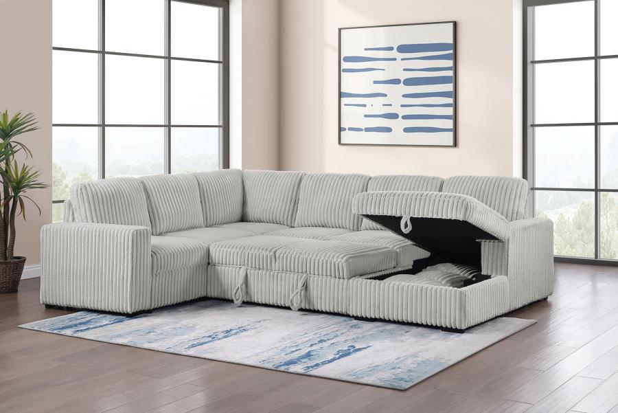 Devonshire Sleeper Sectional Sofa Storage Chaise Grey-zoom-5