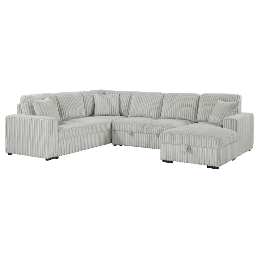 Devonshire Sleeper Sectional Sofa Storage Chaise Grey-zoom-1