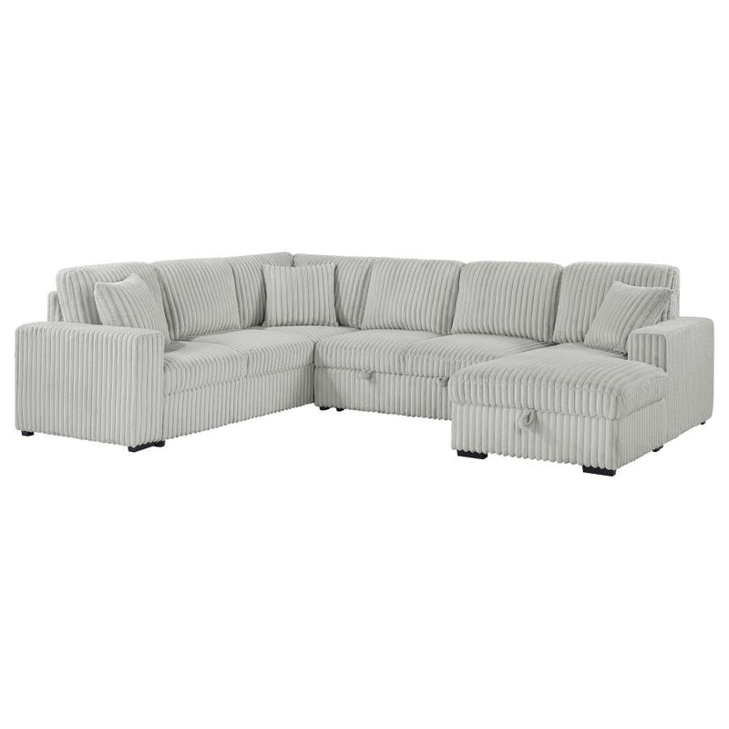 Devonshire Sleeper Sectional Sofa Storage Chaise Grey-zoom-
