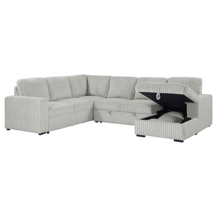 Devonshire Sleeper Sectional Sofa Storage Chaise Grey-zoom-6