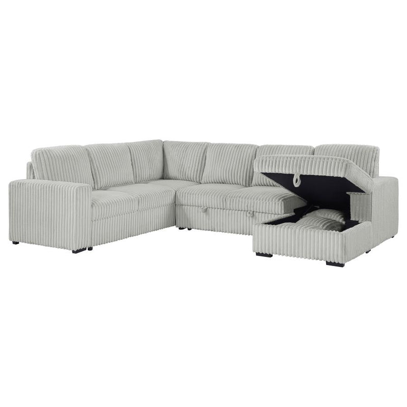 Devonshire Sleeper Sectional Sofa Storage Chaise Grey-zoom-