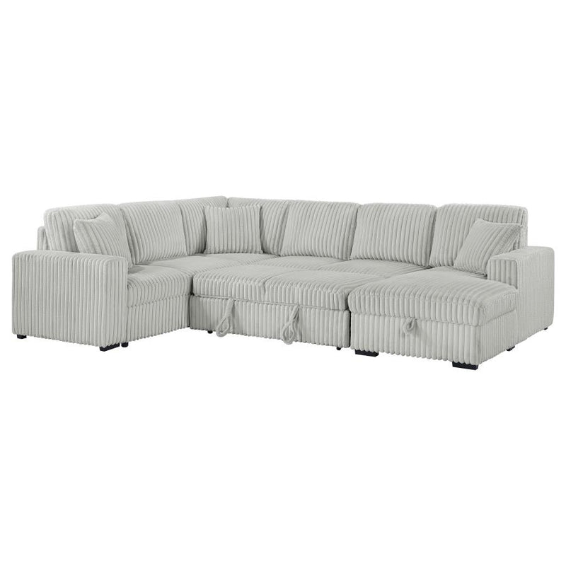 Devonshire Sleeper Sectional Sofa Storage Chaise Grey-zoom-