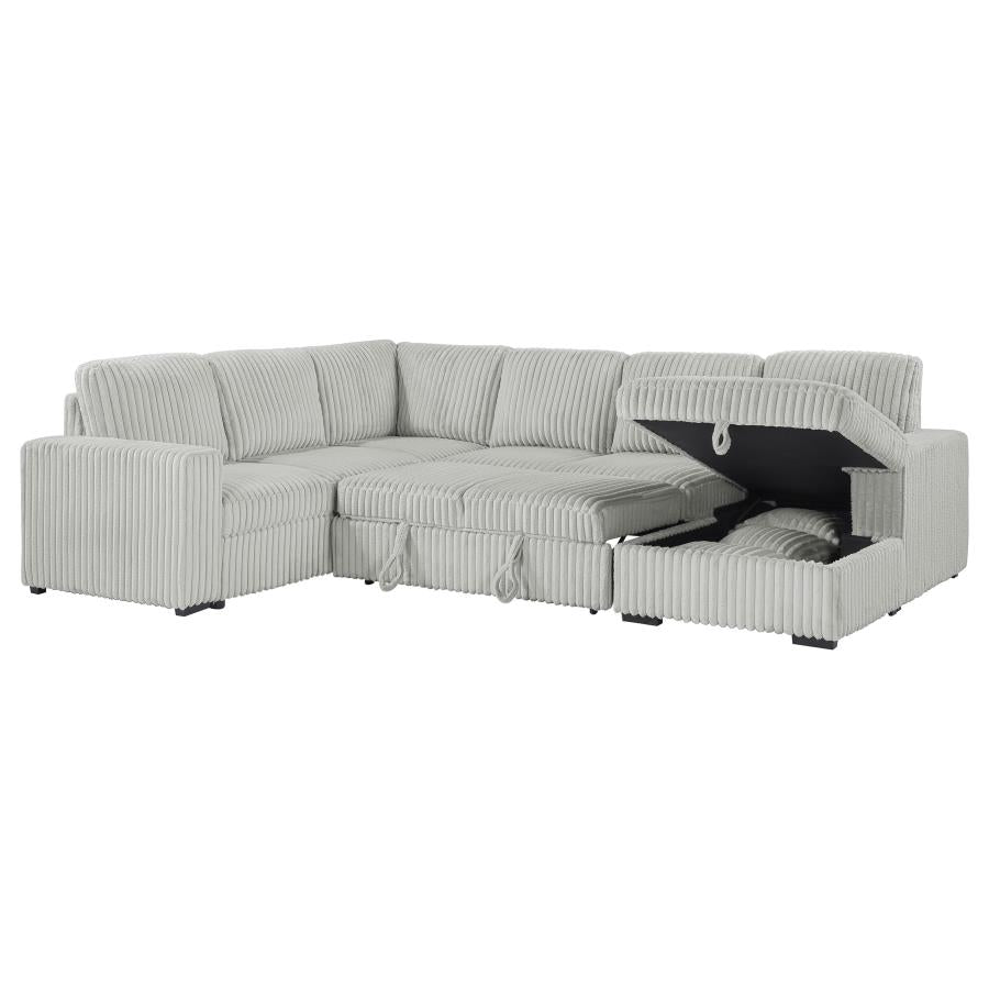 Devonshire Sleeper Sectional Sofa Storage Chaise Grey-zoom-8
