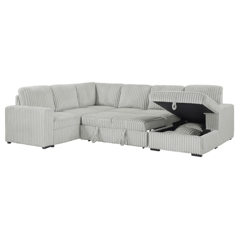 Devonshire Sleeper Sectional Sofa Storage Chaise Grey-zoom-
