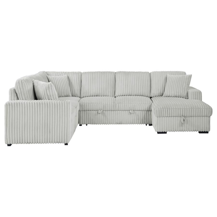 Devonshire Sleeper Sectional Sofa Storage Chaise Grey-9