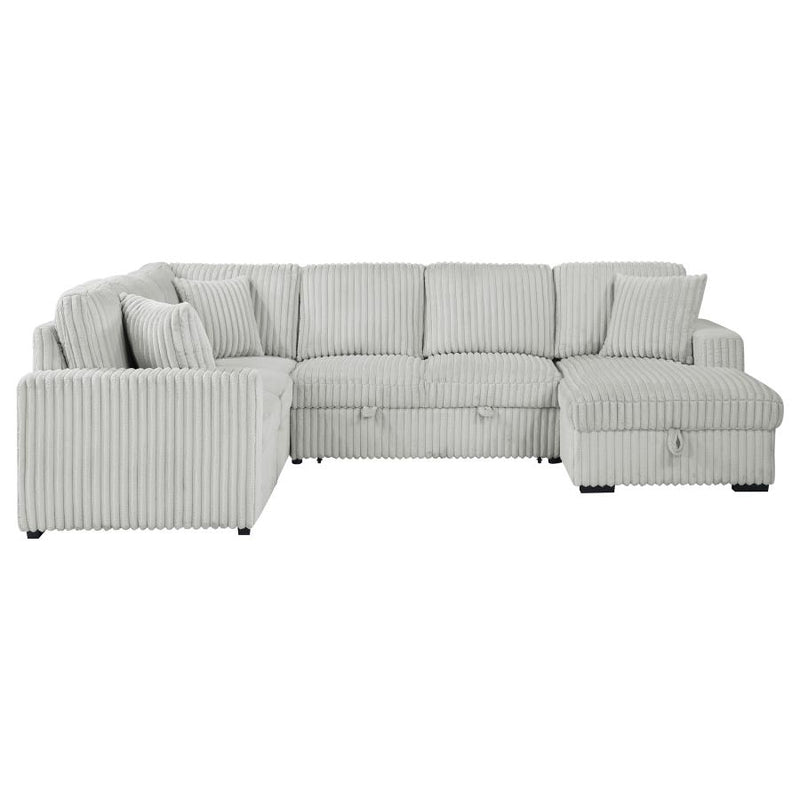 Devonshire Sleeper Sectional Sofa Storage Chaise Grey-zoom-