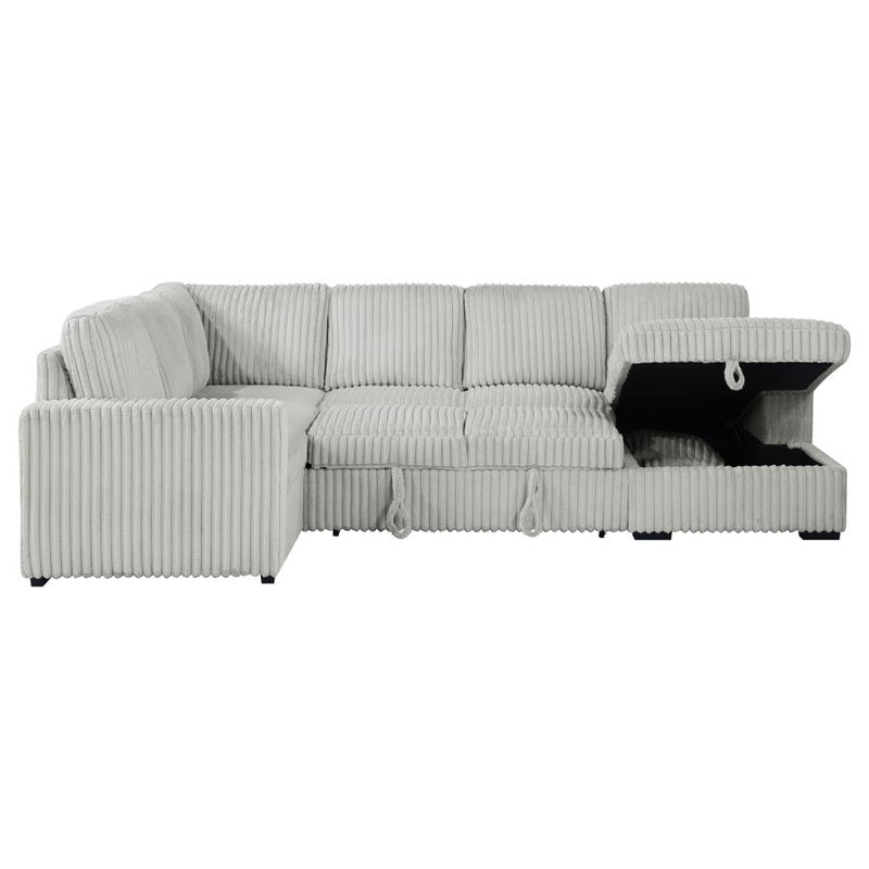 Devonshire Sleeper Sectional Sofa Storage Chaise Grey-zoom-
