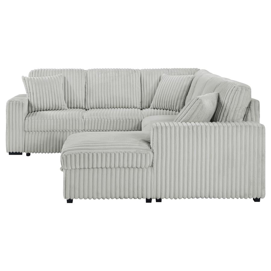 Devonshire Sleeper Sectional Sofa Storage Chaise Grey-zoom-12