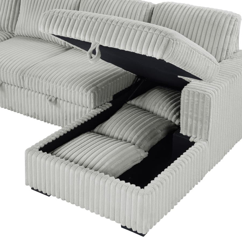 Devonshire Sleeper Sectional Sofa Storage Chaise Grey-zoom-