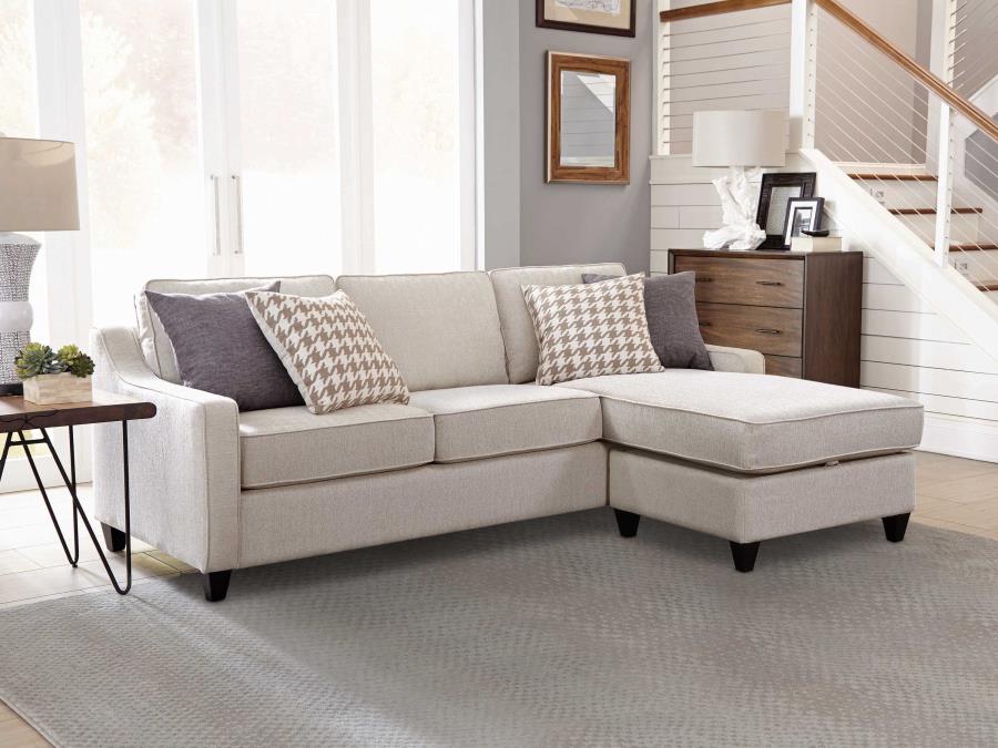 Mcloughlin Upholstered Sloped Arm Sectional Sofa Platinum-zoom-2