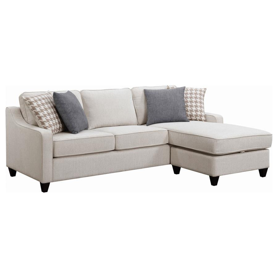 Mcloughlin Upholstered Sloped Arm Sectional Sofa Platinum-1
