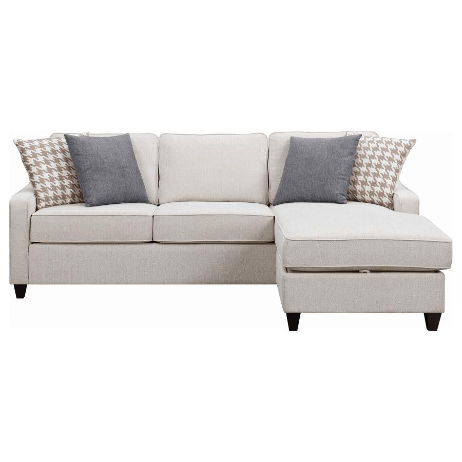 Mcloughlin Upholstered Sloped Arm Sectional Sofa Platinum-3