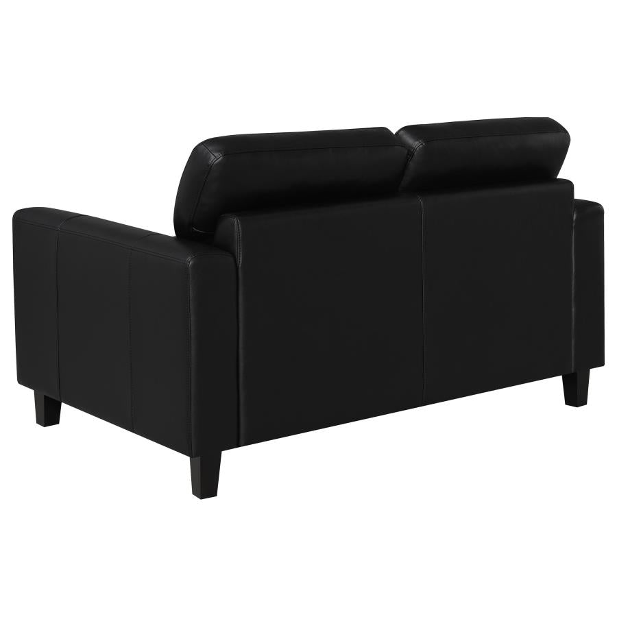 Scotland 3-piece Faux Leather Upholstered Sofa Set Black-9