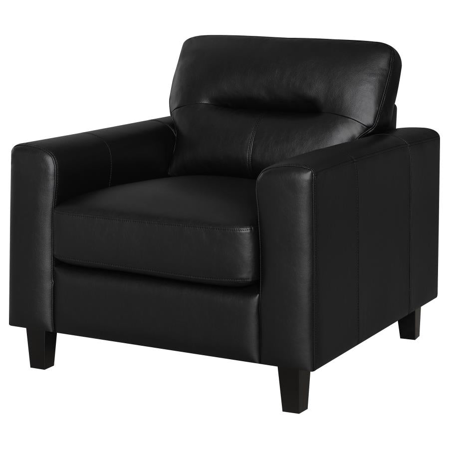 Scotland Faux Leather Upholstered Track Arm Chair Black-4