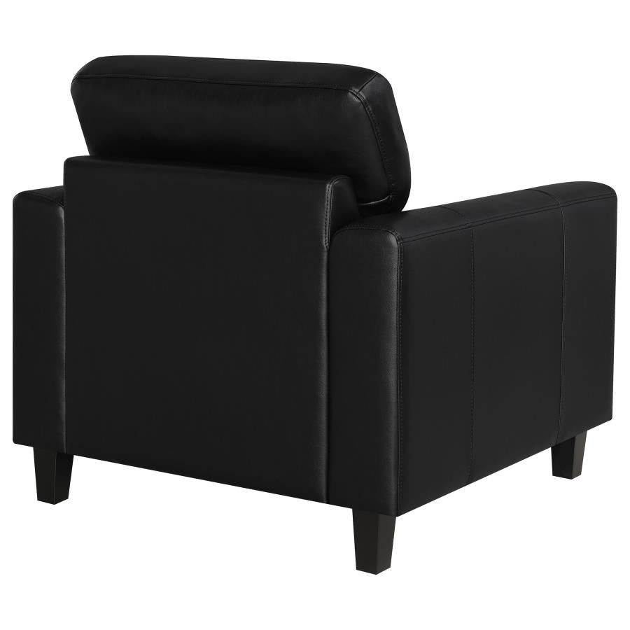 Scotland Faux Leather Upholstered Track Arm Chair Black-zoom-7