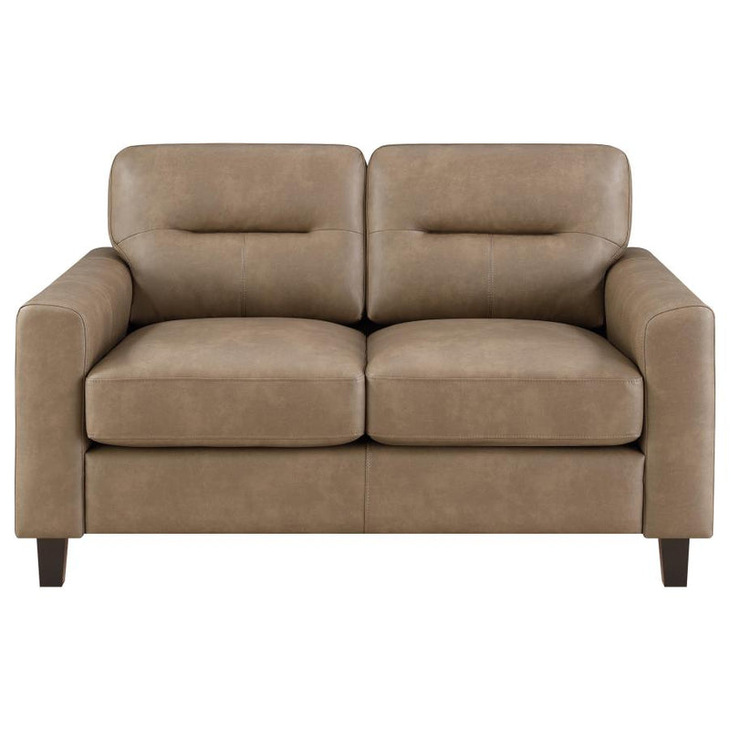 Scotland 2-piece Faux Leather Upholstered Sofa Set Brown-zoom-