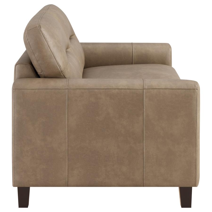 Scotland 2-piece Faux Leather Upholstered Sofa Set Brown-10