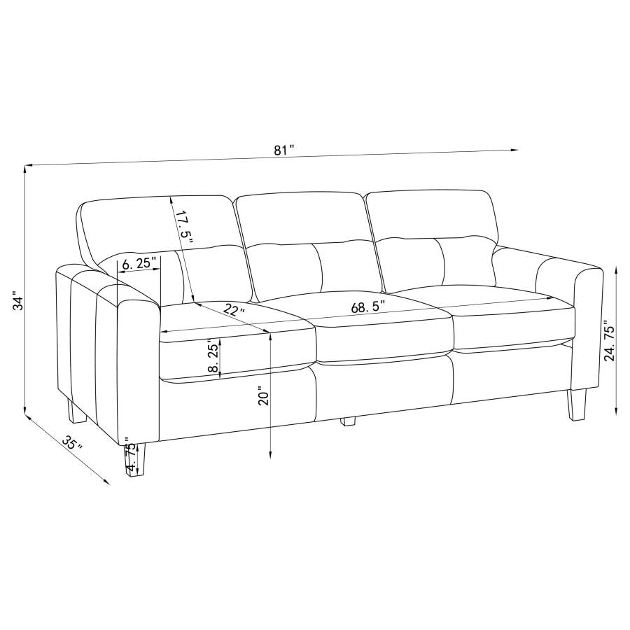 Scotland 2-piece Faux Leather Upholstered Sofa Set Brown-zoom-12