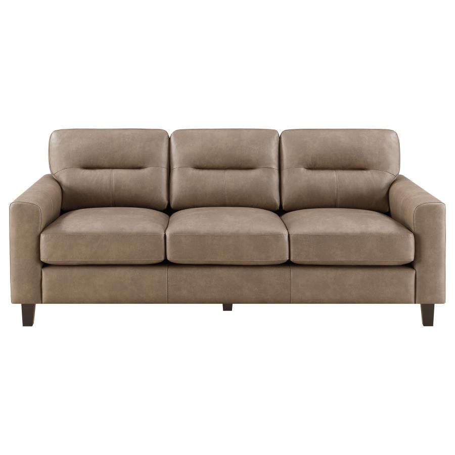 Scotland 3-piece Faux Leather Upholstered Sofa Set Brown-zoom-4
