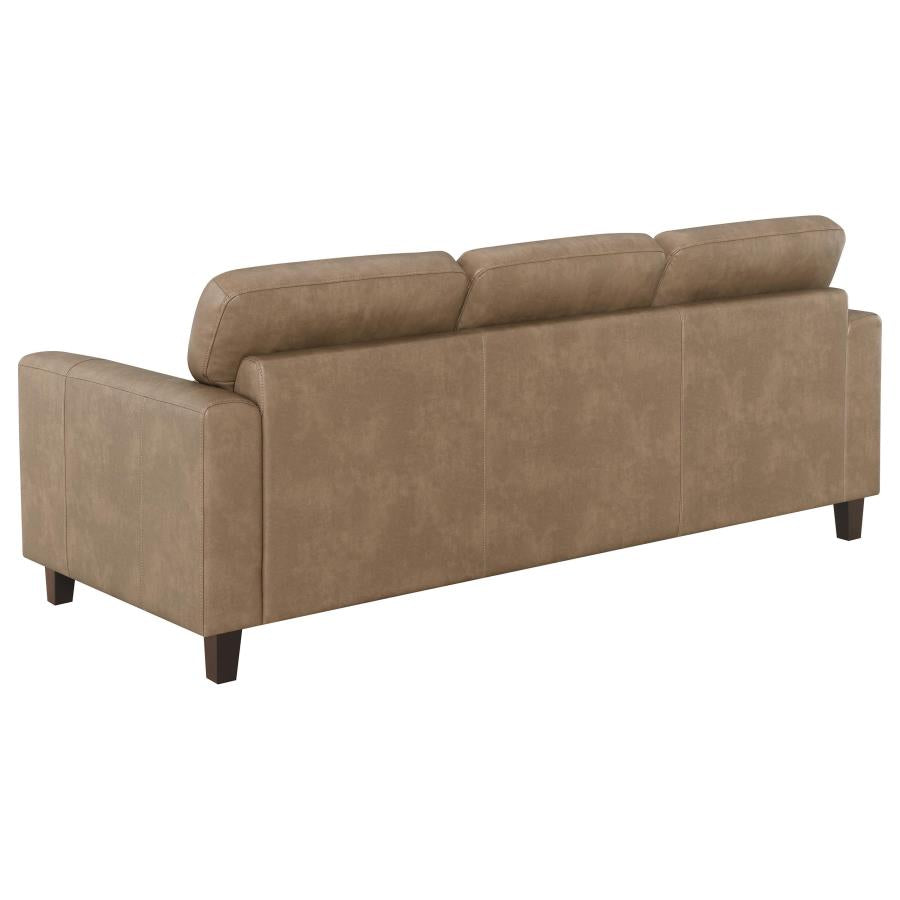 Scotland 3-piece Faux Leather Upholstered Sofa Set Brown-zoom-5