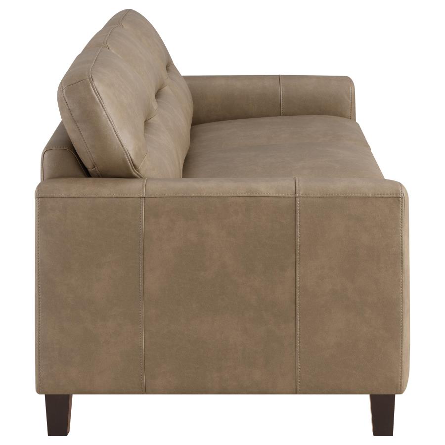 Scotland 3-piece Faux Leather Upholstered Sofa Set Brown-zoom-6