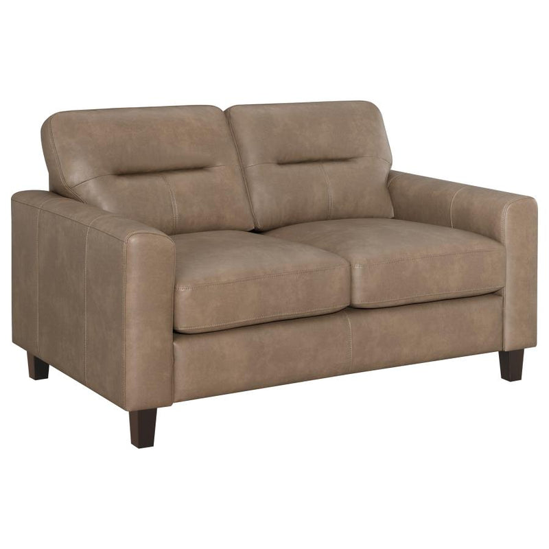 Scotland 3-piece Faux Leather Upholstered Sofa Set Brown-zoom-