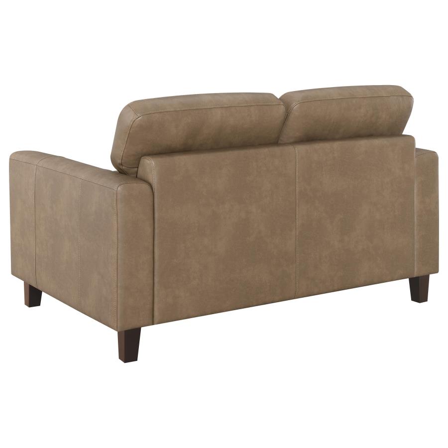 Scotland 3-piece Faux Leather Upholstered Sofa Set Brown-zoom-9