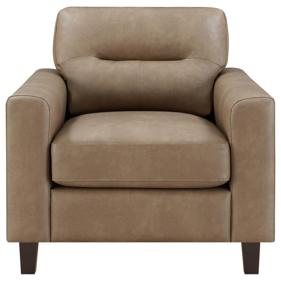 Scotland 3-piece Faux Leather Upholstered Sofa Set Brown-zoom-12