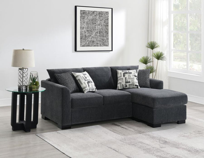 Storey Upholstered Sleeper Sectional Chaise Sofa Dark Grey-zoom-