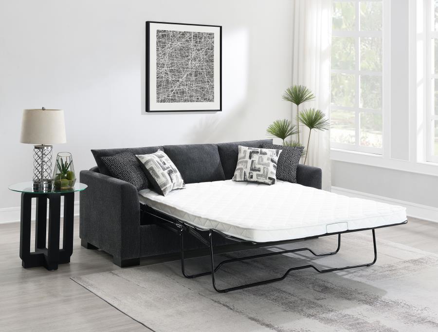Storey Upholstered Sleeper Sectional Chaise Sofa Dark Grey-zoom-4