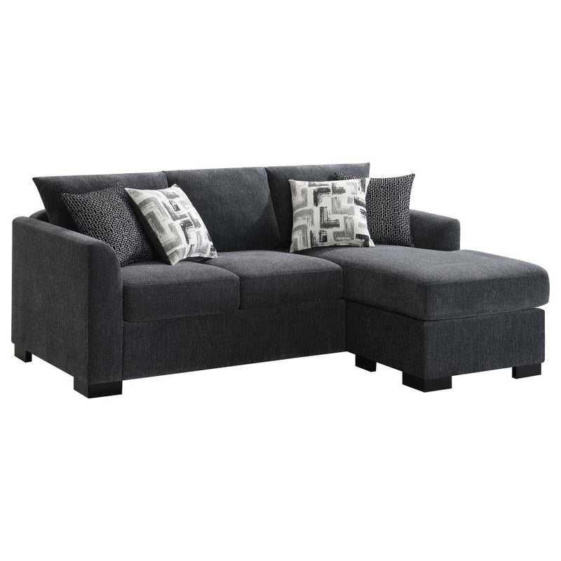 Storey Upholstered Sleeper Sectional Chaise Sofa Dark Grey-zoom-