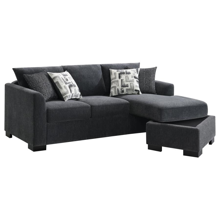 Storey Upholstered Sleeper Sectional Chaise Sofa Dark Grey-zoom-5