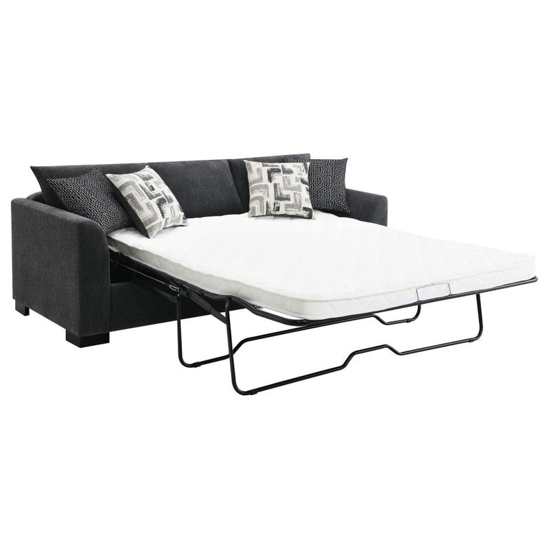 Storey Upholstered Sleeper Sectional Chaise Sofa Dark Grey-zoom-